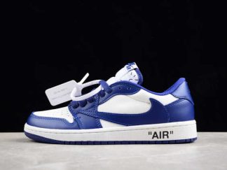 DM7890-101 Travis Scott x Air Jordan 1 Low OG AJ1 Royal Blue/White Basketball Shoes
