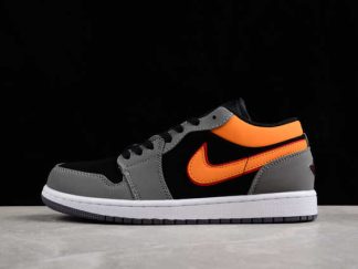 FN7308-008 Air Jordan 1 Low Black Orange AJ1 Basketball Shoes