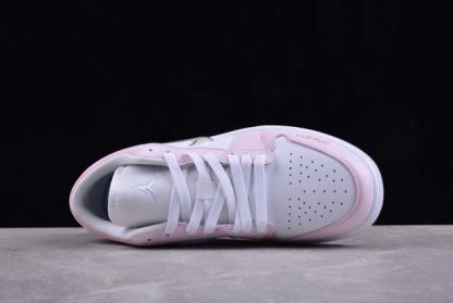 FQ9112-100 Air Jordan 1 Low Pink White Silver AJ1 Basketball Shoes-2