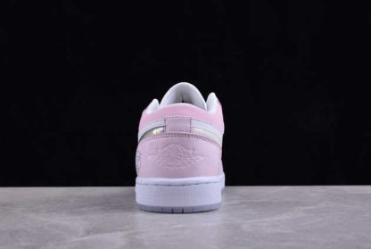 FQ9112-100 Air Jordan 1 Low Pink White Silver AJ1 Basketball Shoes-4